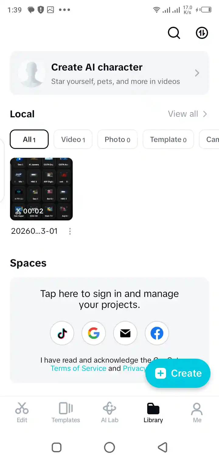 Screenshot of CapCut Pro on Android
